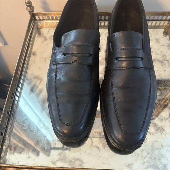 Ecco Shoes Mens Size 14 Leather Loafers Comfort Dress Slip On Danish‎ Design - Picture 2 of 6